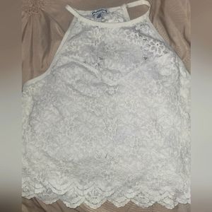 American Eagle Sleeveless Lace Crop Top